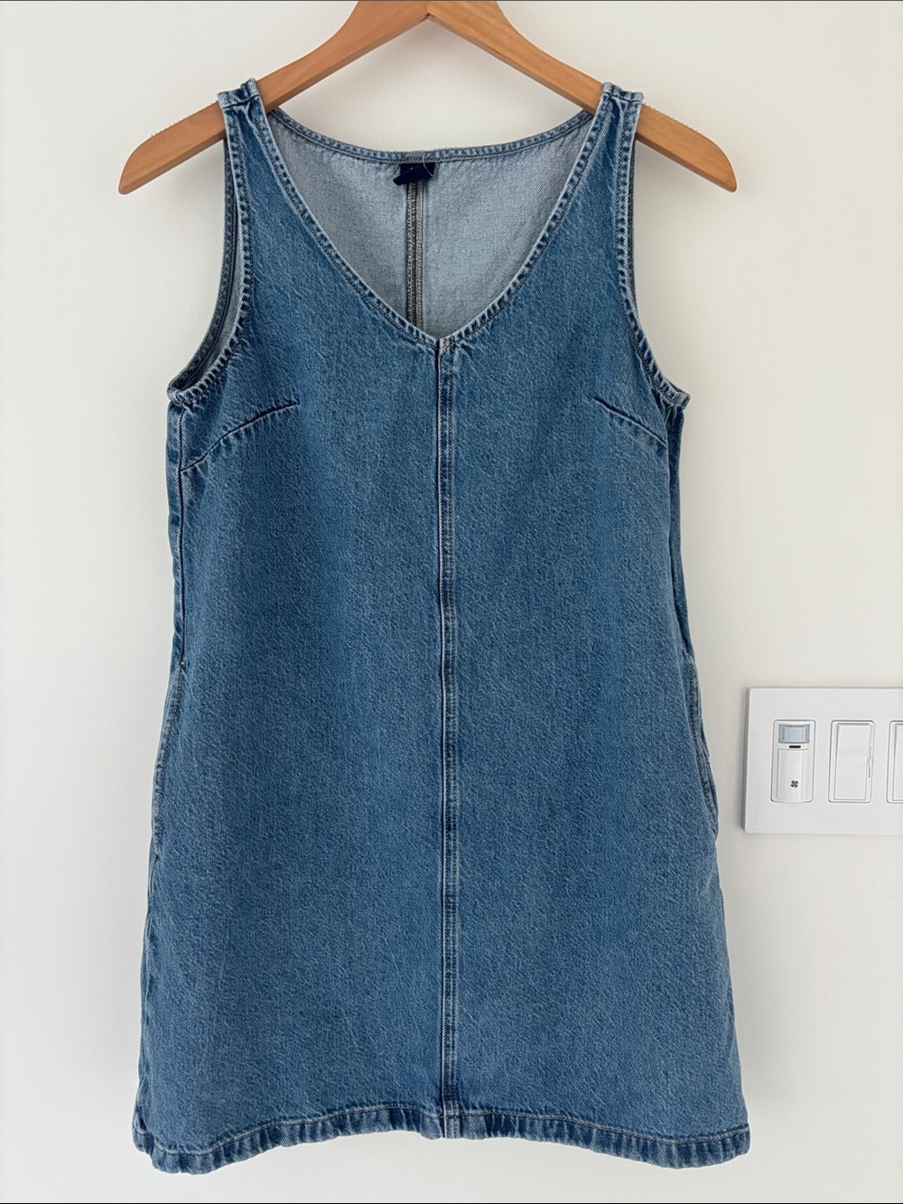 GAP Medium Blue Denim V-Neck Mini Dress